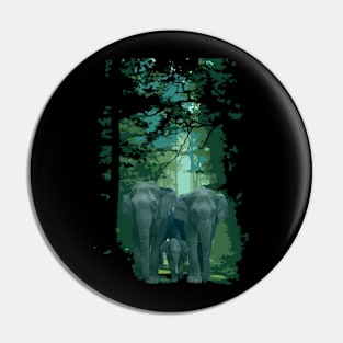 Elephants and Forests Pin