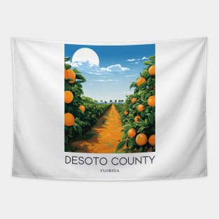 A Pop Art Travel Print of DeSoto County - Florida - US Tapestry