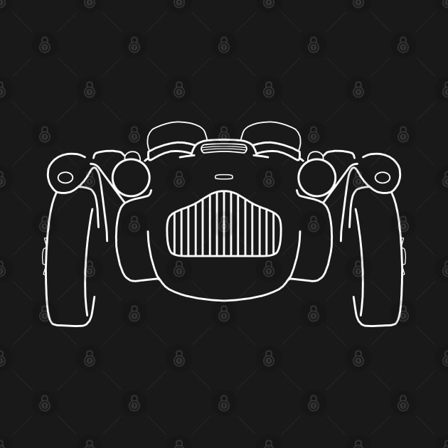 Allard J2 1950s classic British sports car white outline graphic by soitwouldseem