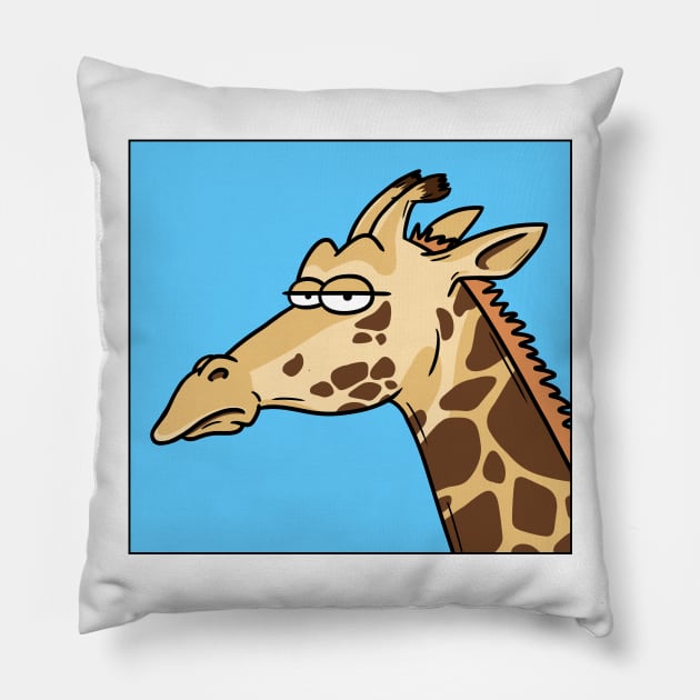 Giraffe is not amused Pillow by Otterlyalice