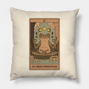 The High Priestess - Frogs Tarot Pillow