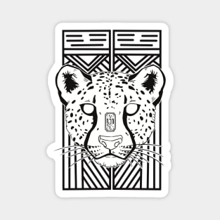 Leopard White Tribe Magnet