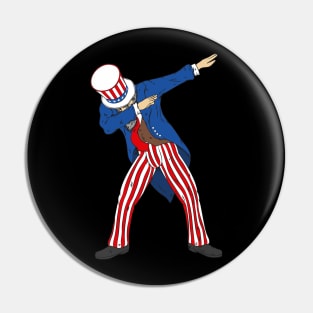 Dabbing uncle sam 4th of july design Pin