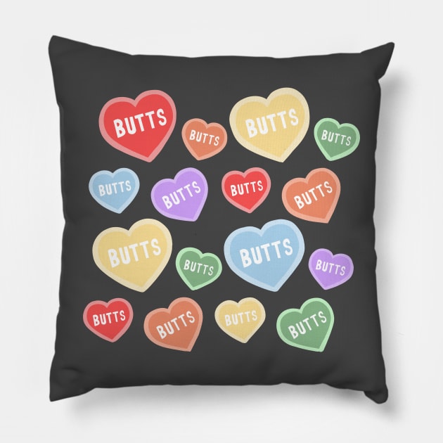 Valentines Day Butt Hearts Pillow by gray-cat