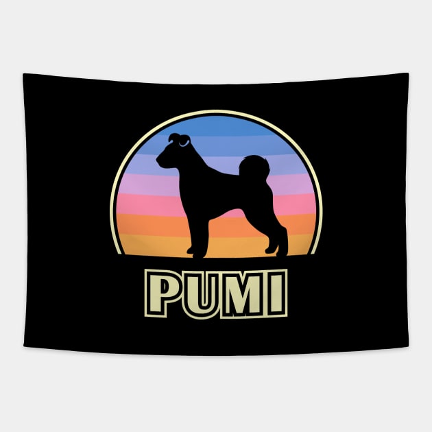 Pumi Vintage Sunset Dog Tapestry by millersye