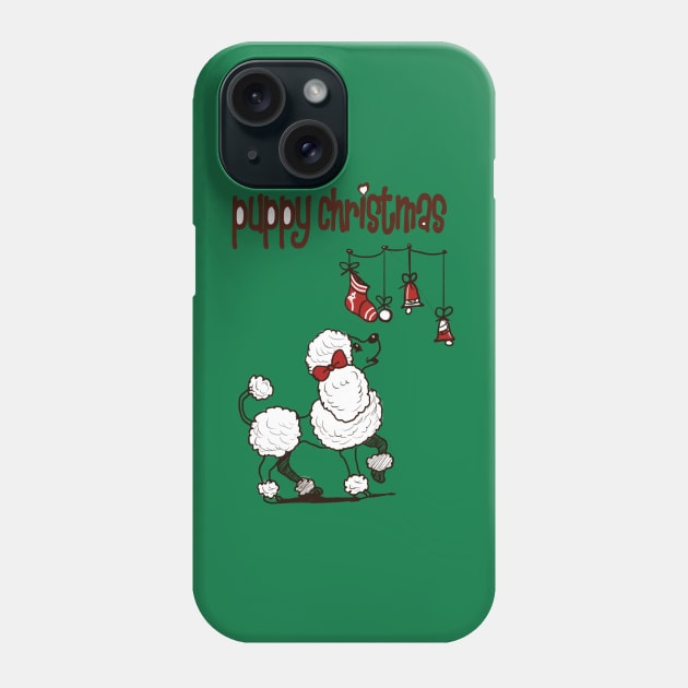 Puppy Christmas Phone Case by Artofokan