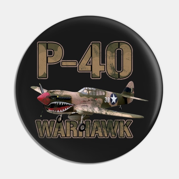 P40 Warhawk Pilot Gift WW2 Warbird Pin by woormle