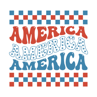 The word America Groovy Font T-Shirt