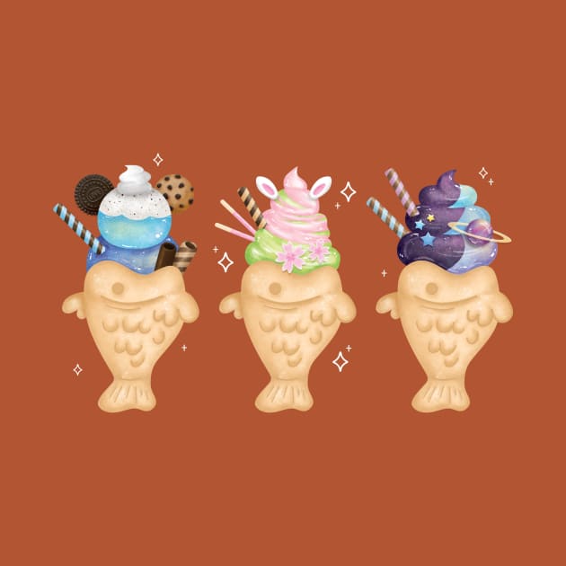 Delicious Kawaii Taiyaki Ice Cream by Maggieful Designs