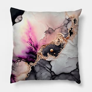 Cotton Blush - Abstract Alcohol Ink Resin Art Pillow