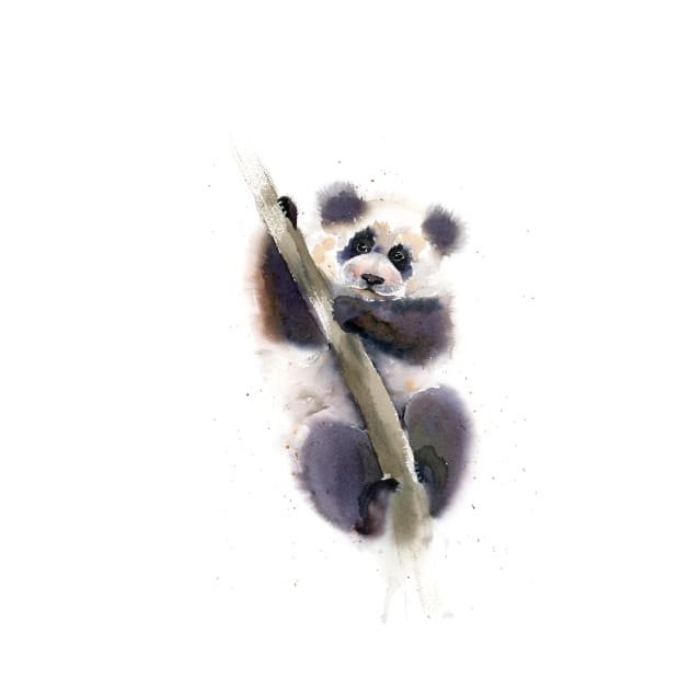 Panda print of watercolor painting by PaintsPassion