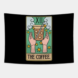 Funny Coffee Tarot Card - Caffeine Drink Cappucino Iced Beverage Lover Tapestry