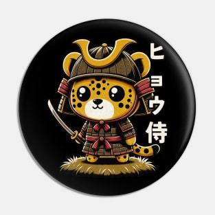 Kawaii Samurai Cute Animal Cub Jaguar with Katana Warrior Pin