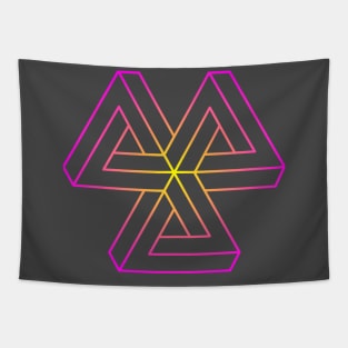 Impossible object (magenta to yellow radial gradient) Tapestry