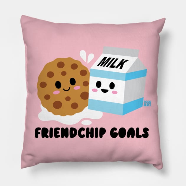 FRIENDCHIP Pillow by toddgoldmanart