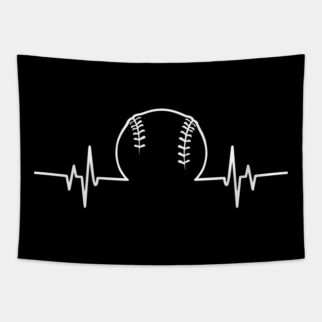 Cool Heartbeat Tee For Baseball Lover Tapestry by clickbong12