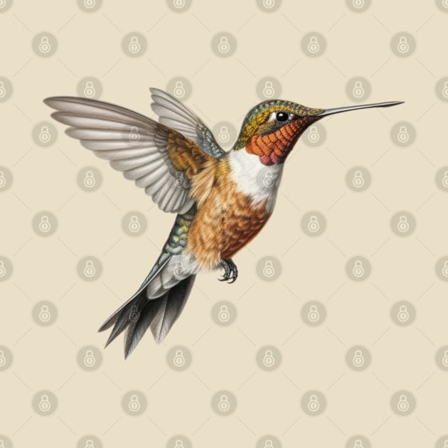 Hummingbird in Flight by AI Art Originals