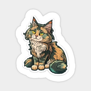 Majestic Maine Coon Cat Sticker Magnet