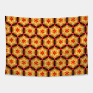 Golden honeycomb with flowers Tapestry