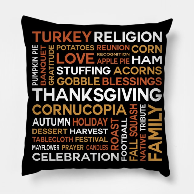 Thanksgiving Word Cloud Pillow by inotyler