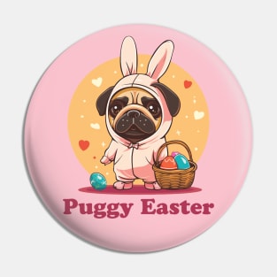 Easter bunny pug easter eggs Pin