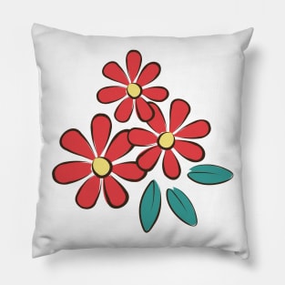 Red Daisy Pillow
