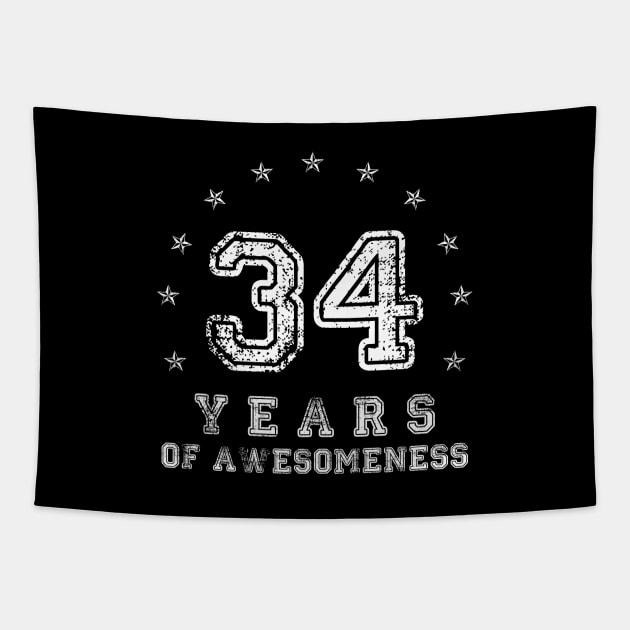 Vintage 34 years of awesomeness Tapestry by opippi