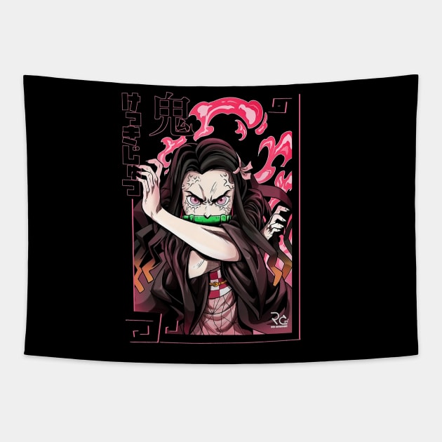 Nezuko Demon Slayer Tapestry by NightHunter