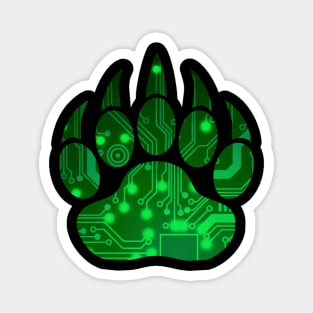 Techie Bear Claw LGBTQ Pride Green Magnet