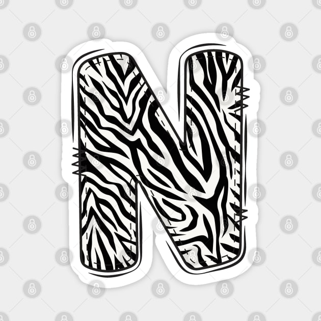 Zebra Letter N Magnet by Xtian Dela ✅