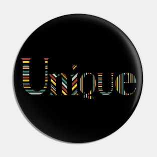 Unique Word Colorful Stripes Pin