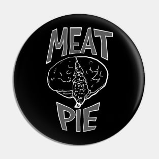 Meat pie - white line art - graphic text Pin