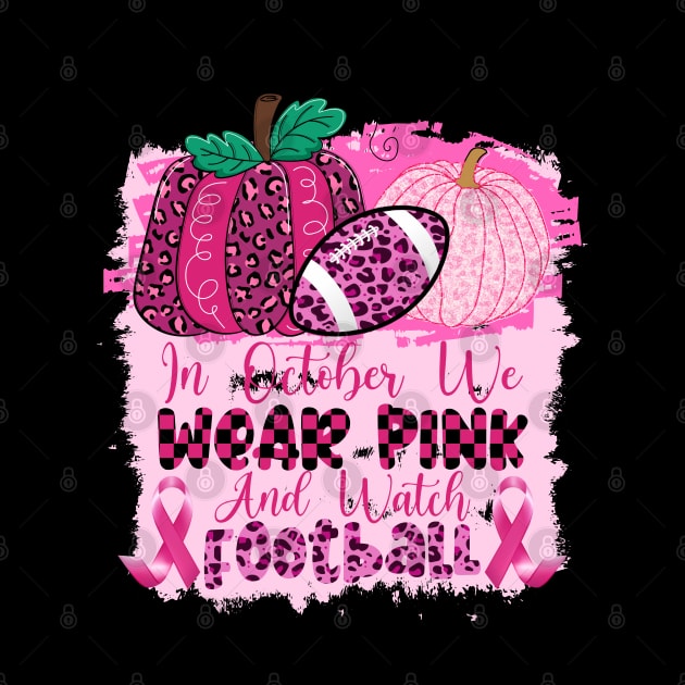 Leopard Football Pink Ribbon Breast Cancer Awareness Support by Gendon Design