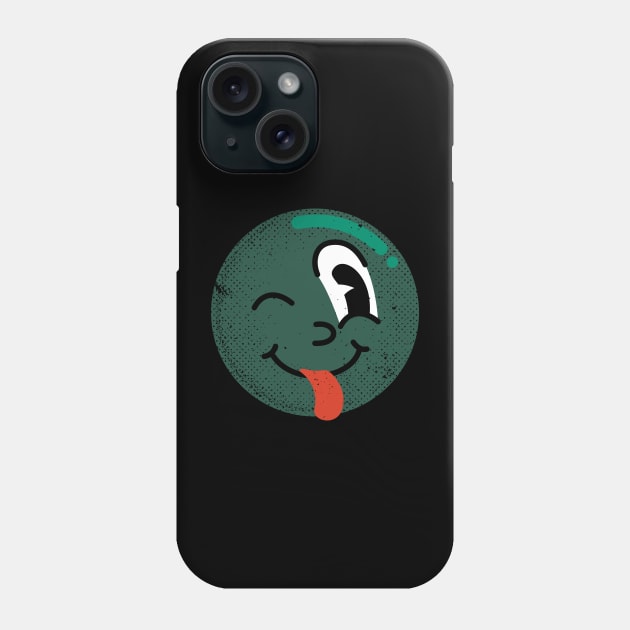 Winking tongue out emoji green Phone Case by szymonkalle