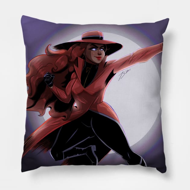 Carmen Sandiego Pillow by JSam