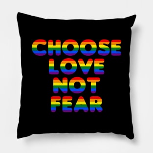 Choose Love Not Fear - Black Tee Pillow