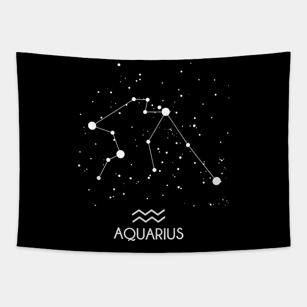 Aquarius Constellation Zodiac Symbol Tapestry by Wolfek246