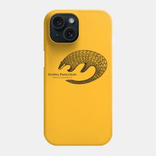 Pangolin with Common and Latin Names - detailed animal drawing Phone Case