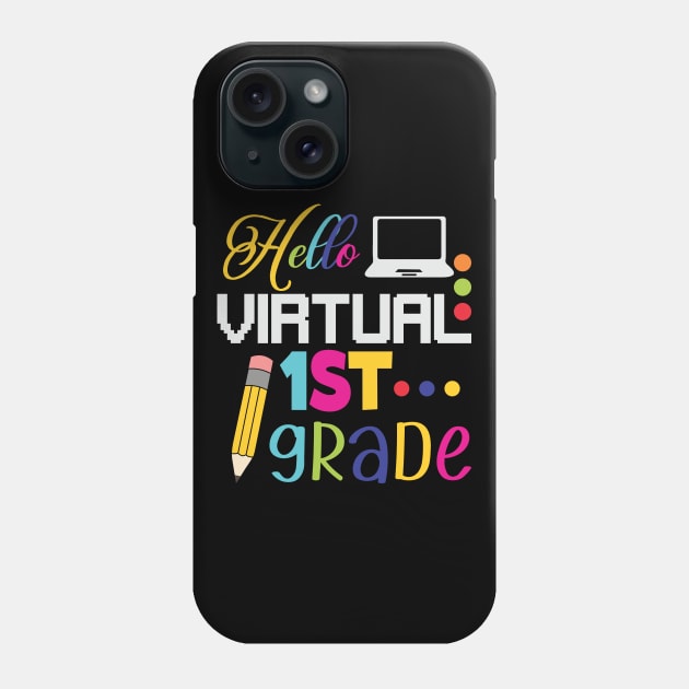 hello virtual 1st grade Phone Case by busines_night