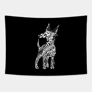 mexican xoloitzcuintli dog with totonac patterns ecopop Tapestry