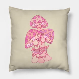 Pink Mushrooms Pillow