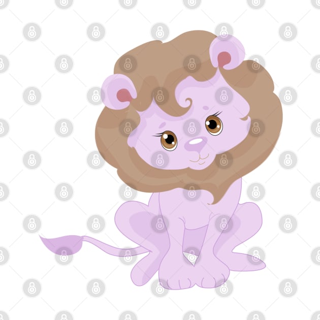 Cute Purple Baby Lion by Animal Specials