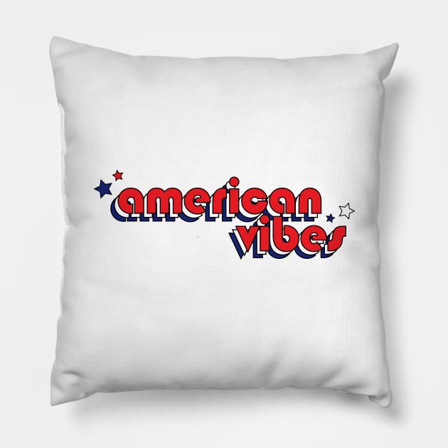 Retro - American Vibes - July 4th Pillow by Design By Leo