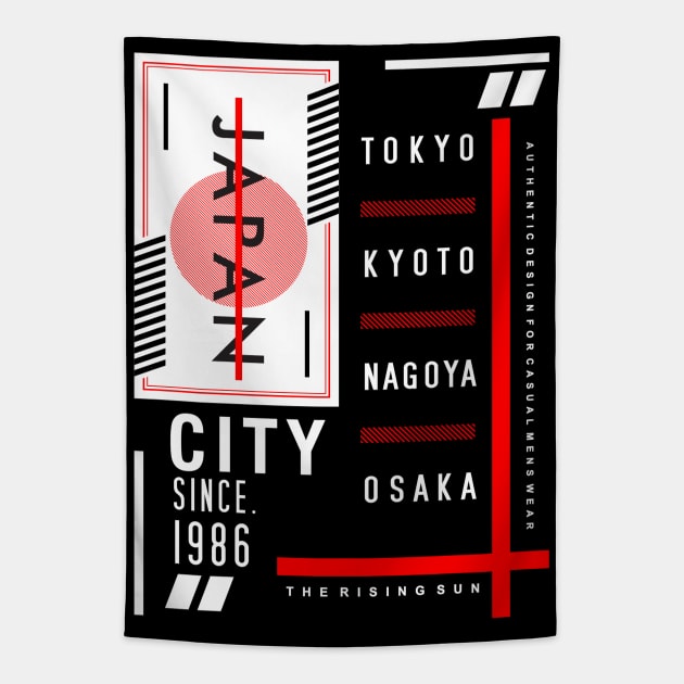 Urban City Design - Japan Tokyo Nagoya Kyoto Osaka Tapestry by Celestial Crafts