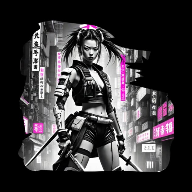 Japanese Style Girl Futuristic by pibstudio. 