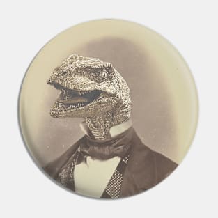 Gentleman Velociraptor Pin