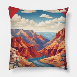 Grand Cayon United States of America Tourism Vintage Poster Pillow