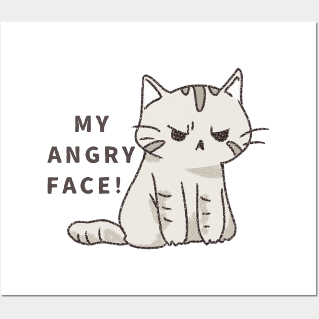 Cute White Cat Angry Cartoon