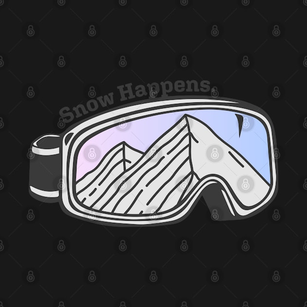 Sunset Mountain Ski Goggles | Snow Happens by KlehmInTime