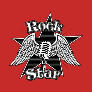 Rock Star - Angel Wins Microphone T-Shirt